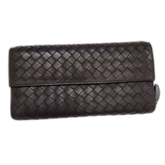 Bottega Veneta Brown Coco Woven Long Wallet Dust bag and Box - Picture 2 of 14